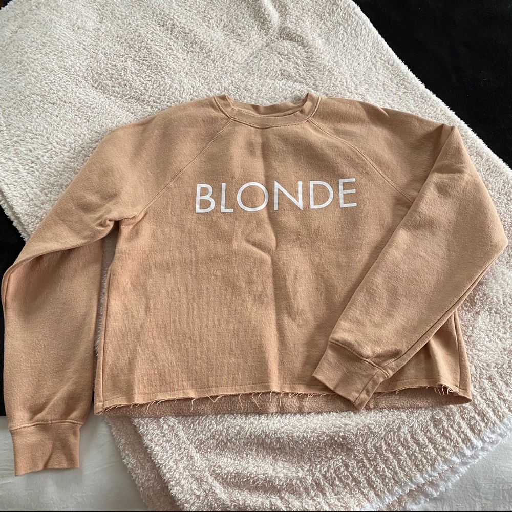 Brunette the Label “BLONDE” cropped sweatshirt